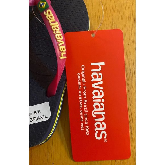 Havaianas Kids Navy & Pink Flip Flops Sz 10 - Picture 8 of 15